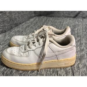 Nike Air Force 1 White Leather Sneakers Kids Size 2Y